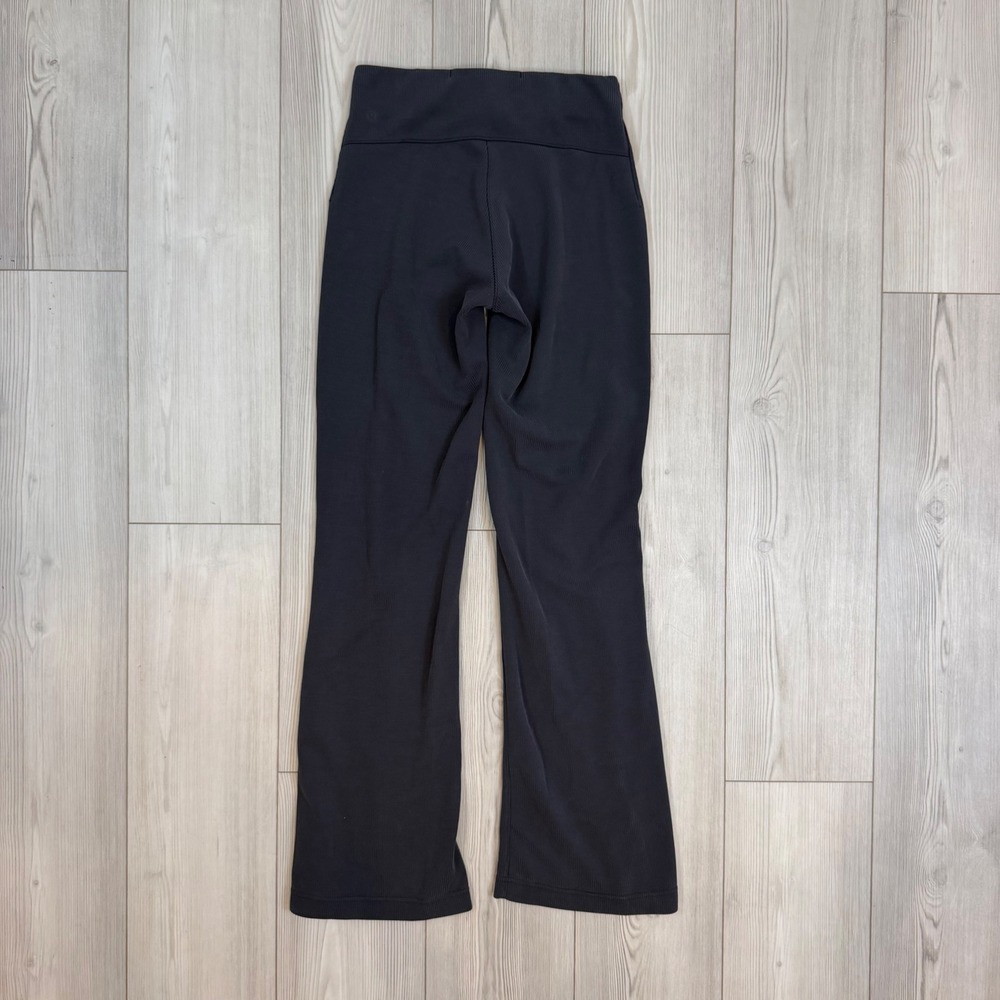 Lululemon Ribbed High-Rise Flared Pants Dark Grey LW5EUBS Size 6